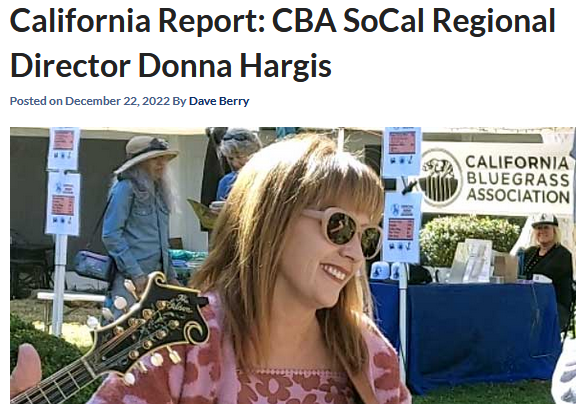 Bluegrass Today - California Report: CBA SoCal Regional Director Donna Hargis