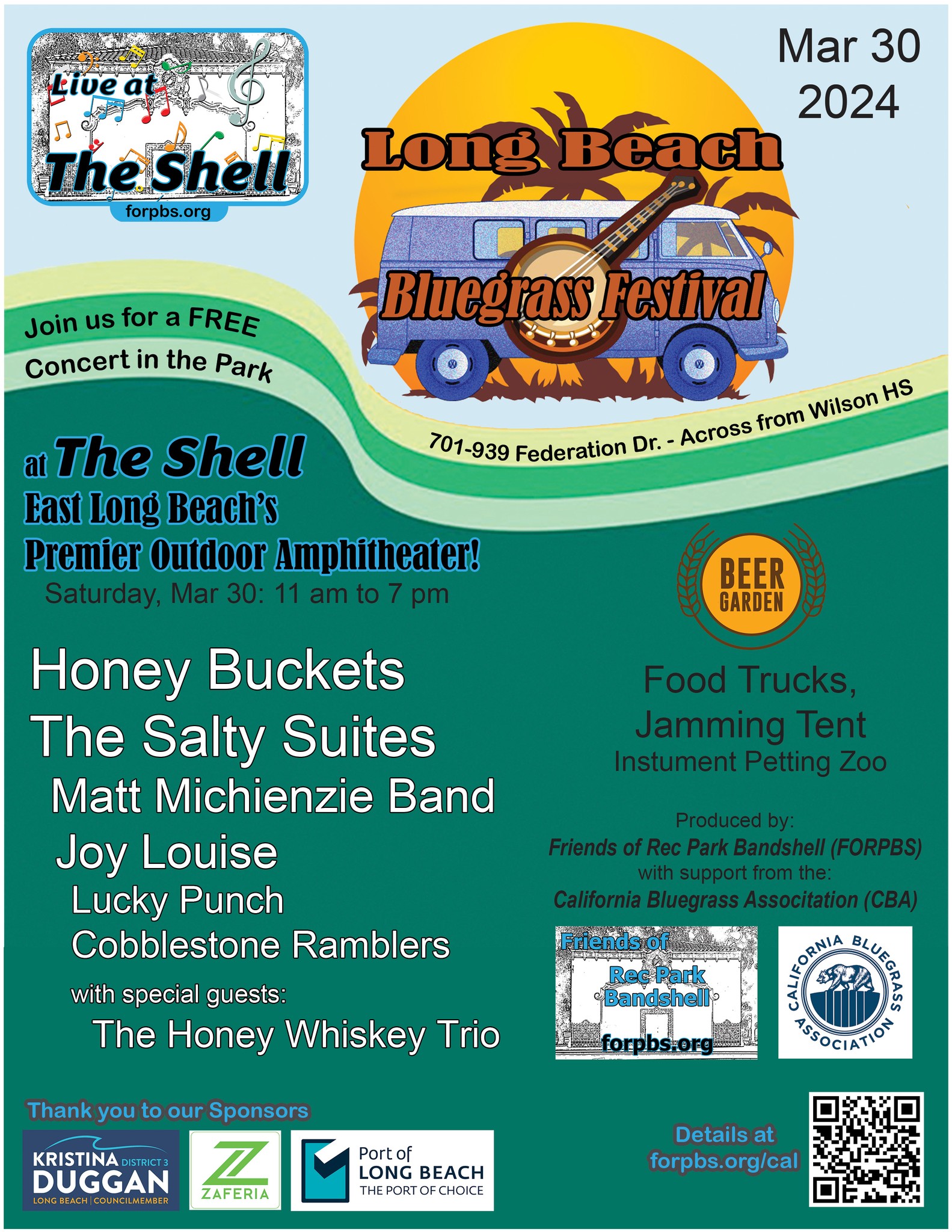 Long Beach Bluegrass Festival 2024 - Honey Buckets, The Salty Suites, Matt Michienzie Band, Joy Louise, Lucky Punch, Cobblestone Ramblers, The Honey Whiskey Trio