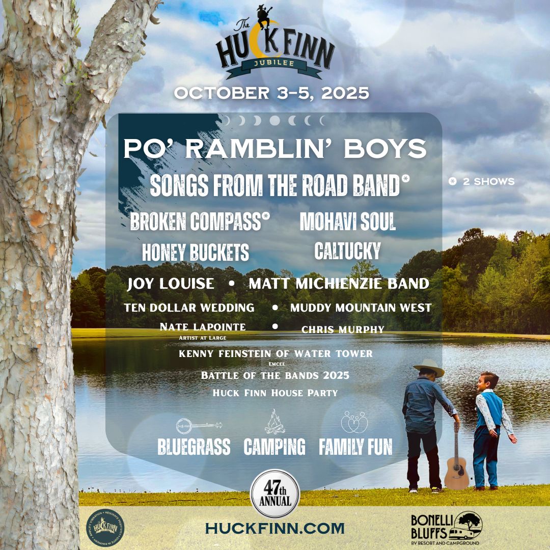 Huck Finn Jubilee 2025 Poster - Honey Buckets