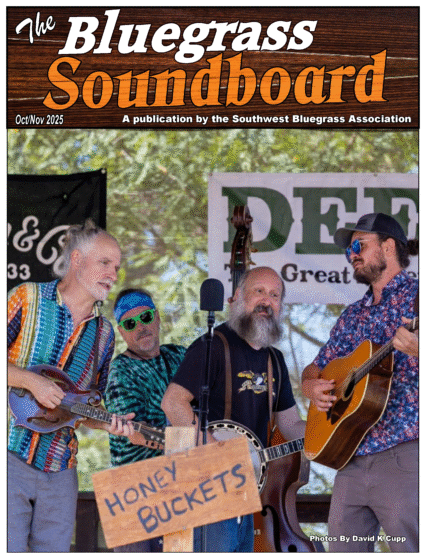 Honey Buckets on cover of The Bluegrass Soundboard, SWBA, Oct/Nov 2025
