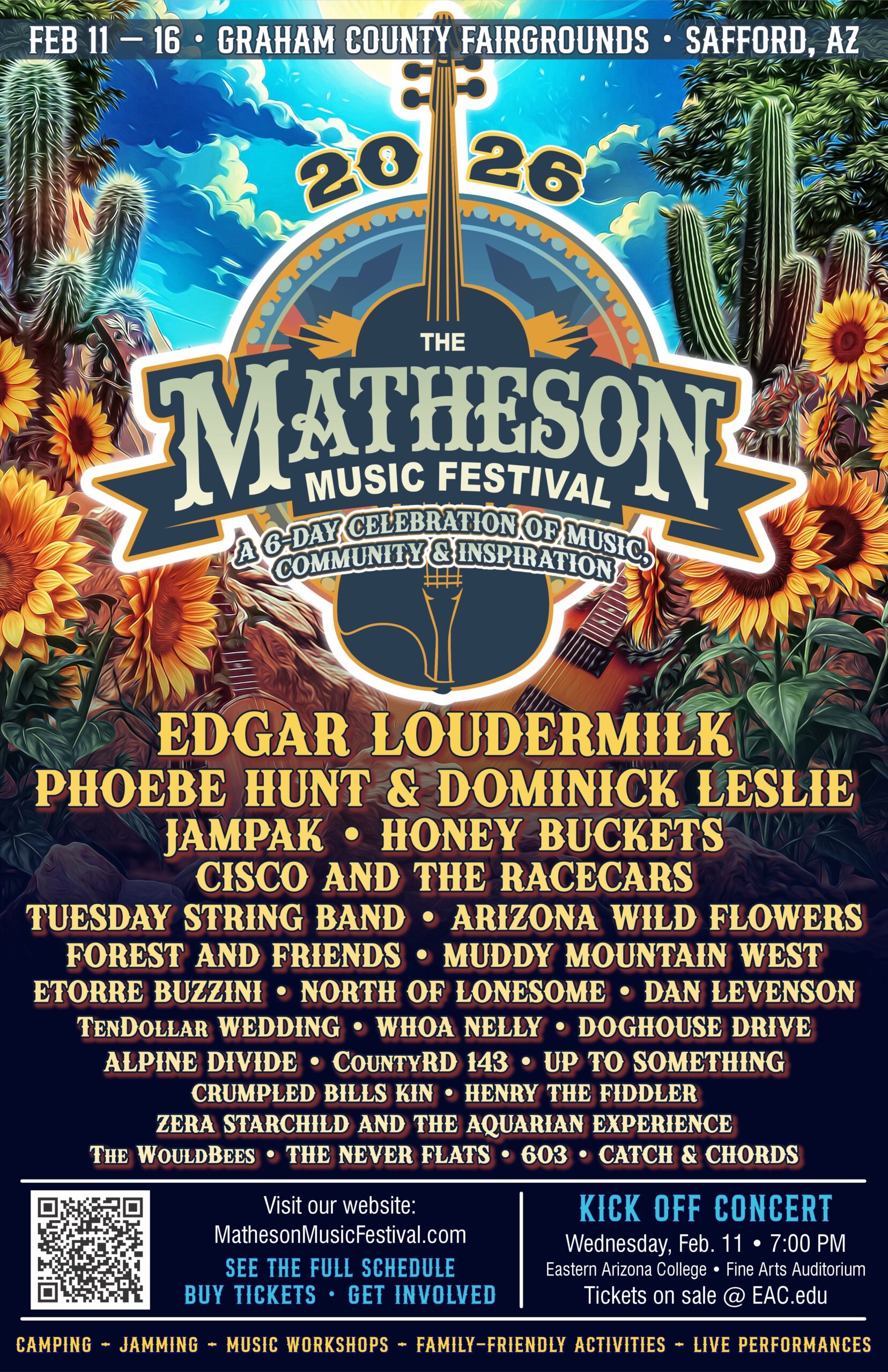 Matheson Music Festival 2026 - Lineup Poster - Honey Buckets